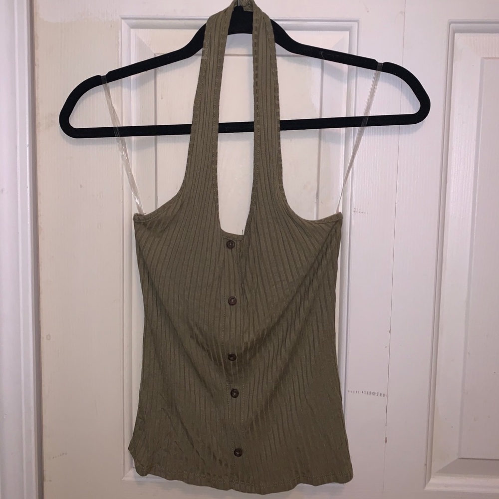 Ribbed halter tank top
